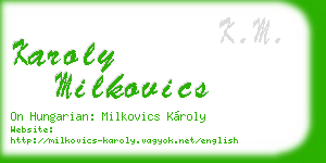 karoly milkovics business card